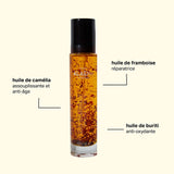 <tc>Nourishing oil with rose petals</tc>